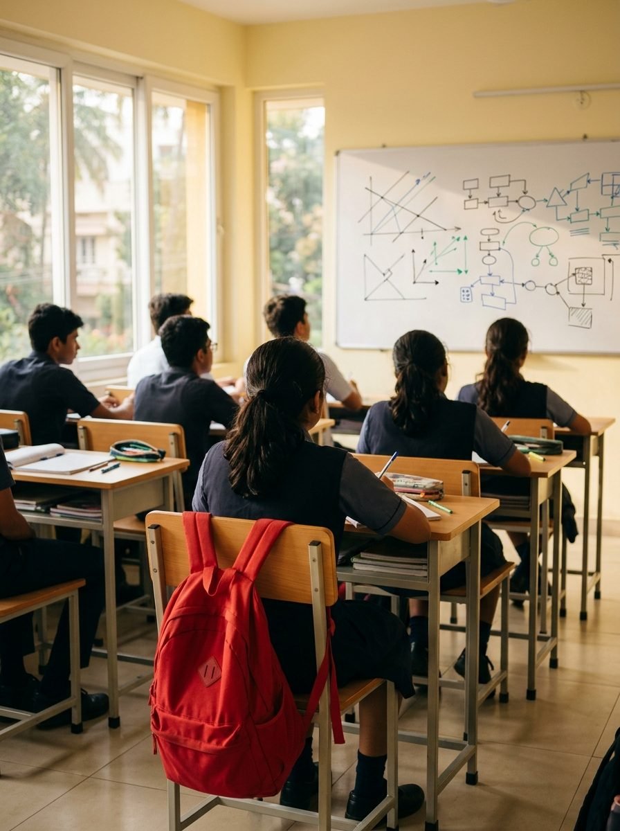Students in a coaching classroom in Jayanagar facing a whiteboard